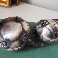 Vintage alpacca creamer and sugar bowl set | Vintage alpacca silver creamer and sugar set | Vintage creamer and sugar bowl set