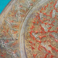 Vintage brass wall plate | Decorative wall plate | Engraved brass plate | Vintage brass plate | Brass wall plate