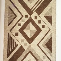 Vintage wall hanging | Large wall hanging | Scandinavian woven textile | Brown and beige wall hanging | Geometric wall hanging
