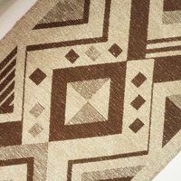 Vintage wall hanging | Large wall hanging | Scandinavian woven textile | Brown and beige wall hanging | Geometric wall hanging