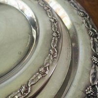 Set of two vintage alpacca silver plates | Alpacca silver platters | Vintage alpacca plates | Set of two small vintage trays