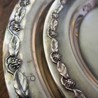 Set of two vintage alpacca silver plates | Alpacca silver platters | Vintage alpacca plates | Set of two small vintage trays