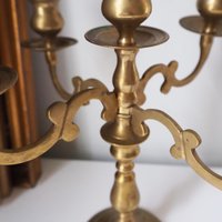 Vintage five arm candelabra | Brass candelabra | Five arm candlestick holder | Vintage candelabrum | Brass candelabrum set | Candle snuffer
