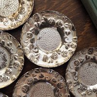 Set of six vintage coasters | Set of silver plated tiny coasters | Vintage silver plated coasters | Silver plated coasters