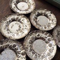 Set of six vintage coasters | Set of silver plated tiny coasters | Vintage silver plated coasters | Silver plated coasters