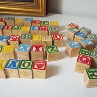 Vintage ABC blocks | Wooden building blocks | Vintage block set for kids | Vintage wooden blocks | Vintage toys