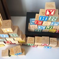 Vintage ABC blocks | Wooden building blocks | Vintage block set for kids | Vintage wooden blocks | Vintage toys