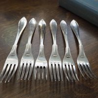Vintage forks | Alpacca silver forks | Set of six vintage forks | Simple alpacca silver forks | Vintage fork set