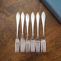Vintage forks | Alpacca silver forks | Set of six vintage forks | Simple alpacca silver forks | Vintage fork set