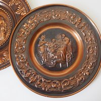 Set of two vintage copper wall plates | Decorative wall plates | Vintage copper plates | Vintage wall decor