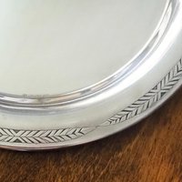 Vintage alpacca silver tray | Alpacca silver platter | Vintage serving tray | Engraved silver tray | Made in Finland