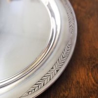 Vintage alpacca silver tray | Alpacca silver platter | Vintage serving tray | Engraved silver tray | Made in Finland
