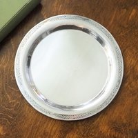 Vintage alpacca silver tray | Alpacca silver platter | Vintage serving tray | Engraved silver tray | Made in Finland