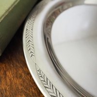 Vintage alpacca silver tray | Alpacca silver platter | Vintage serving tray | Engraved silver tray | Made in Finland
