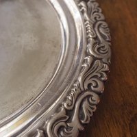 Vintage alpacca silver tray | Alpacca silver platter | Vintage serving tray | Alpacca silver tray | Made in Finland | Round serving tray