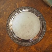 Vintage alpacca silver tray | Alpacca silver platter | Vintage serving tray | Alpacca silver tray | Made in Finland | Round serving tray