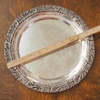 Vintage alpacca silver tray | Alpacca silver platter | Vintage serving tray | Alpacca silver tray | Made in Finland | Round serving tray