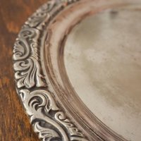Vintage alpacca silver tray | Alpacca silver platter | Vintage serving tray | Alpacca silver tray | Made in Finland | Round serving tray