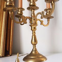 Vintage five arm candelabra | Brass candelabra | Five arm candlestick holder | Vintage candelabrum | Brass candelabrum set | Candle snuffer