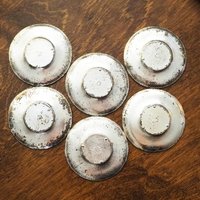 Set of six vintage coasters | Set of silver plated tiny coasters | Vintage silver plated coasters | Silver plated coasters