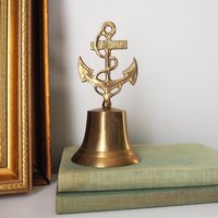 Vintage brass hand bell | Anchor hand bell | Vintage hand bell | Brass table bell | Vintage table bell | Vintage brass bell