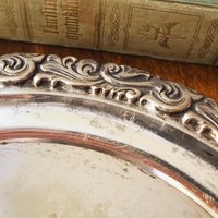 Vintage alpacca silver tray | Alpacca silver platter | Vintage serving tray | Alpacca silver tray | Made in Finland | Round serving tray