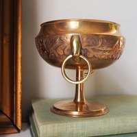 Vintage brass footed bowl | Malm brass bowl | Brass footed bowl | Ringed brass bowl | Brass bowl | Made in Sweden | Vintage Malm bowl