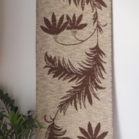 Vintage wall hanging | Long wall hanging | Scandinavian woven textile | Brown and beige wall hanging | Retro wall hanging