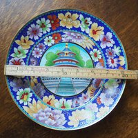 Vintage Cloisonné plate | Enameled brass plate | Vintage decorative plate | Cloisonné plate