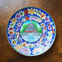 Vintage Cloisonné plate | Enameled brass plate | Vintage decorative plate | Cloisonné plate