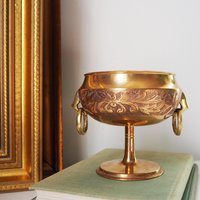 Vintage brass footed bowl | Malm brass bowl | Brass footed bowl | Ringed brass bowl | Brass bowl | Made in Sweden | Vintage Malm bowl