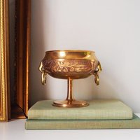 Vintage brass footed bowl | Malm brass bowl | Brass footed bowl | Ringed brass bowl | Brass bowl | Made in Sweden | Vintage Malm bowl