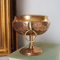Vintage brass footed bowl | Malm brass bowl | Brass footed bowl | Ringed brass bowl | Brass bowl | Made in Sweden | Vintage Malm bowl
