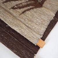 Vintage wall hanging | Long wall hanging | Scandinavian woven textile | Brown and beige wall hanging | Retro wall hanging