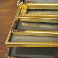 Set of five vintage photo frames | Mismatched photo frames | Set of five brass vintage frames | Vintage brass picture frames