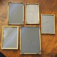 Set of five vintage photo frames | Mismatched photo frames | Set of five brass vintage frames | Vintage brass picture frames