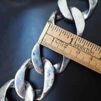 Vintage chunky necklace | Silver tone curb necklace | Vintage silver tone necklace | Vintage curb necklace | Thick silver necklace
