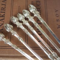 Vintage teaspoon set with swan holder | Vintage silver plated spoons | Silver plated spoons with spoon holder | Swan spoon holder
