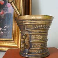 Vintage brass mortar and pestle | Large brass mortar | Vintage brass mortar | Large brass mortar set