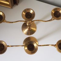 Vintage three arm candelabrums | Set of two brass candelabrums | Three arm candlestick holders | Vintage candelabrum | Brass candelabrums