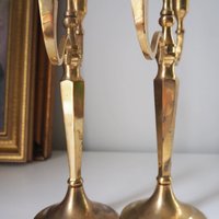 Vintage three arm candelabrums | Set of two brass candelabrums | Three arm candlestick holders | Vintage candelabrum | Brass candelabrums