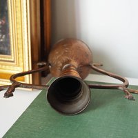 Vintage copper vase | Copper vase | Decorative copper vase | Rustic copper vase | Vintage vase with birds | Small copper vase