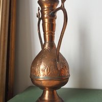 Vintage copper vase | Copper vase | Decorative copper vase | Rustic copper vase | Vintage vase with birds | Small copper vase