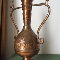 Vintage copper vase | Copper vase | Decorative copper vase | Rustic copper vase | Vintage vase with birds | Small copper vase