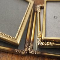 Set of five vintage photo frames | Mismatched photo frames | Set of five brass vintage frames | Vintage brass picture frames