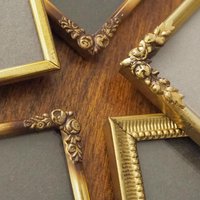 Set of five vintage photo frames | Mismatched photo frames | Set of five brass vintage frames | Vintage brass picture frames
