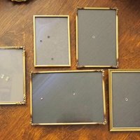 Set of five vintage photo frames | Mismatched photo frames | Set of five brass vintage frames | Vintage brass picture frames