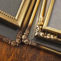 Set of five vintage photo frames | Mismatched photo frames | Set of five brass vintage frames | Vintage brass picture frames