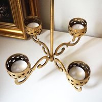 Vintage hanging tealight candle holder | Vintage candelabrum | Hanging brass candelabrum | Hanging brass votive candelabrum