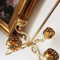 Vintage hanging tealight candle holder | Vintage candelabrum | Hanging brass candelabrum | Hanging brass votive candelabrum